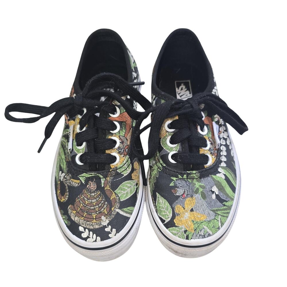 Disney Vans Shoes Kids Size 12 Jungle Book Black Green Animal Canvas Sneakers